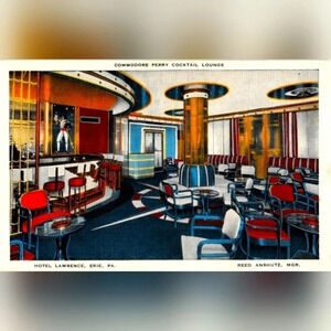 COMMODORE PERRY COCKTAIL LOUNGE- Vintage Postcard